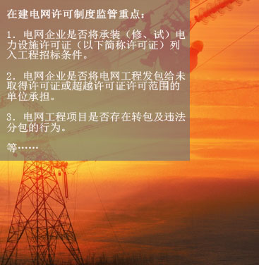 八、在建電網(wǎng)工程項(xiàng)目許可制度執(zhí)行情況