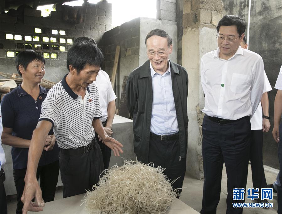 9月3日至5日，中共中央政治局常委、中央紀(jì)委書記、中央巡視工作領(lǐng)導(dǎo)小組組長王岐山在湖南省調(diào)研并主持召開巡察工作座談會。這是9月4日，王岐山在瀏陽市官橋鎮(zhèn)石灰嘴村貧困戶家中了解脫貧情況。新華社記者 王曄 攝

