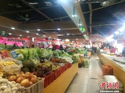 資料圖：圖為北京一家菜市場內景。 謝藝觀 攝