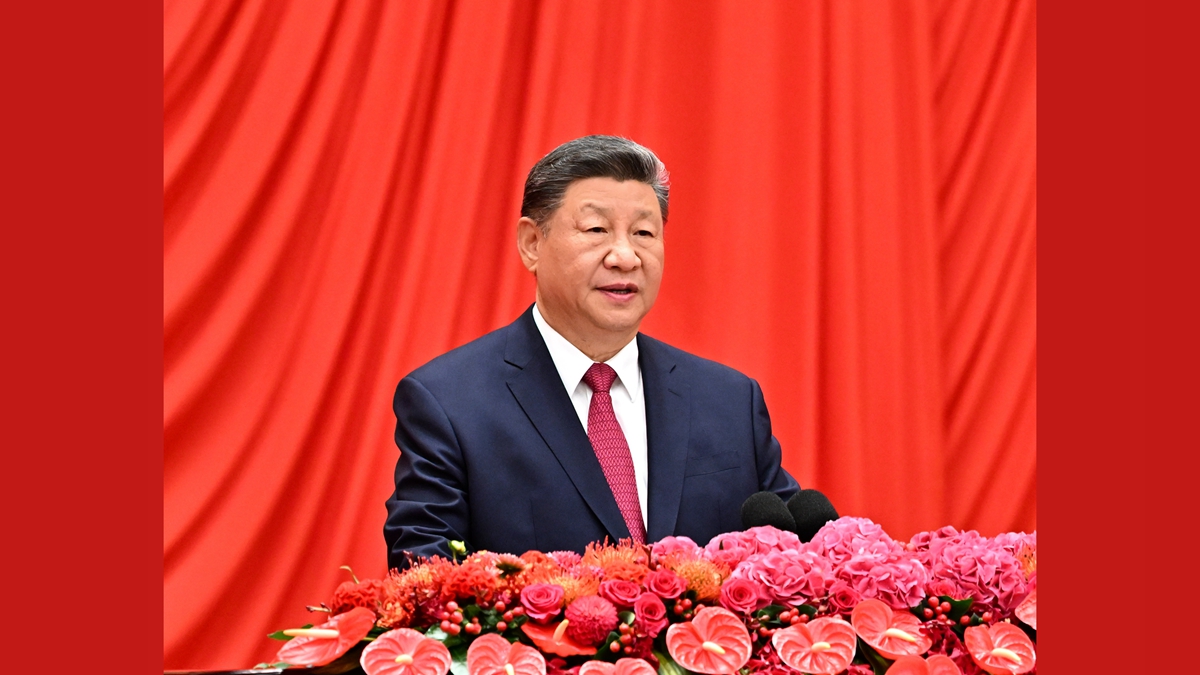 習(xí)近平等黨和國家領(lǐng)導(dǎo)人出席慶祝中華人民共和國成立76周年招待會