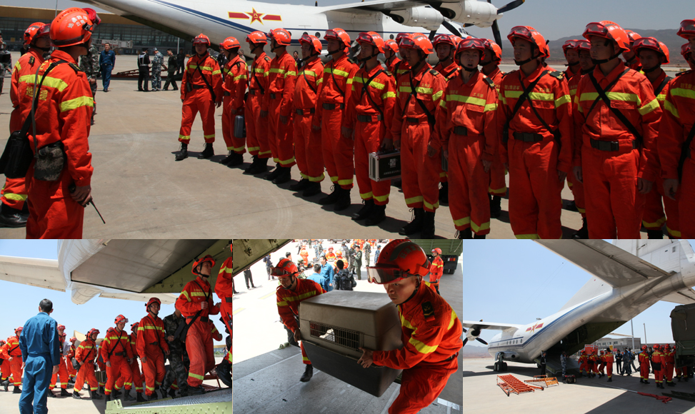 成都軍區(qū)空軍出動(dòng)運(yùn)八飛機(jī)運(yùn)送專(zhuān)業(yè)救援隊(duì)趕赴雅安