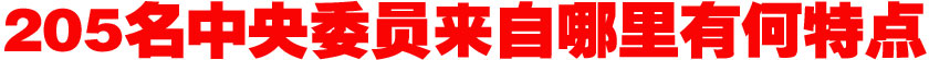 205名中央委員來自哪里？有何特點？