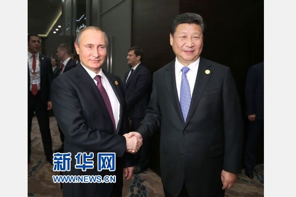 11月15日，國家主席習近平在土耳其安塔利亞會見俄羅斯總統(tǒng)普京。 新華社記者馬占成攝