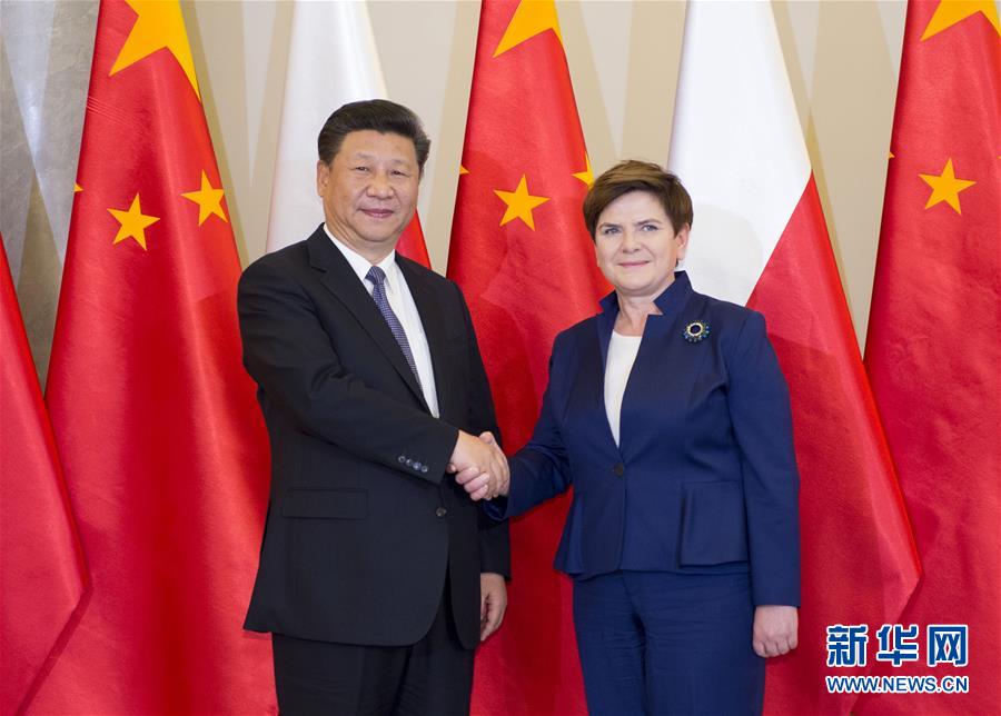 6月20日，國(guó)家主席習(xí)近平在華沙會(huì)見(jiàn)波蘭總理希德沃。新華社記者 謝環(huán)馳 攝  