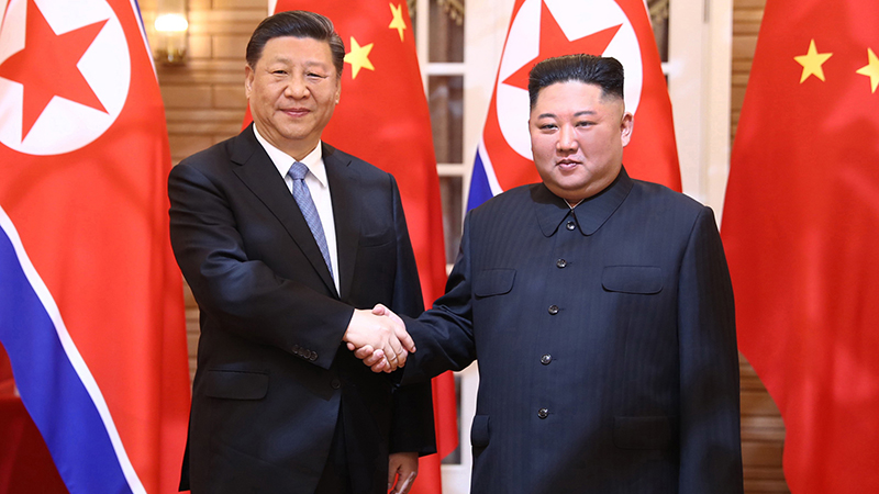 習近平同朝鮮勞動黨委員長、國務委員會委員長金正恩舉行會談